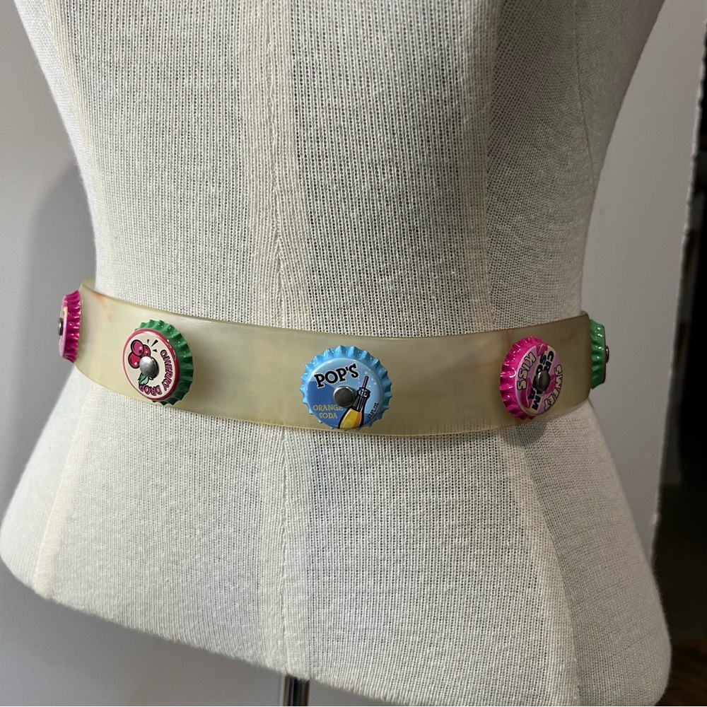 Vintage Y2k S Clear Acrylic Belt Bottle Cap Pop Kidcore Kitsch Punk Belt Women S